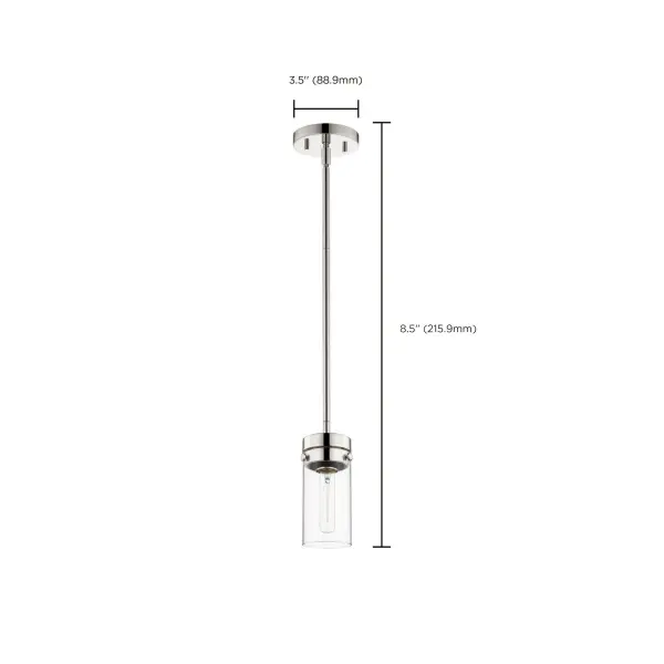 Intersection Mini Pendant - Polished Nickel with Clear Glass - Image 6