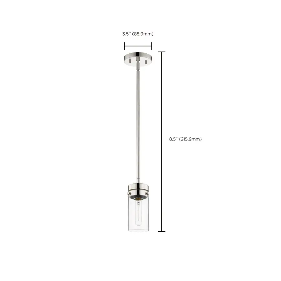 Intersection Mini Pendant - Polished Nickel with Clear Glass - Image 6