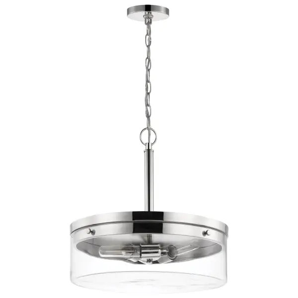 Intersection 3-Light Pendant in Polished Nickel with Clear Glass - Image 1