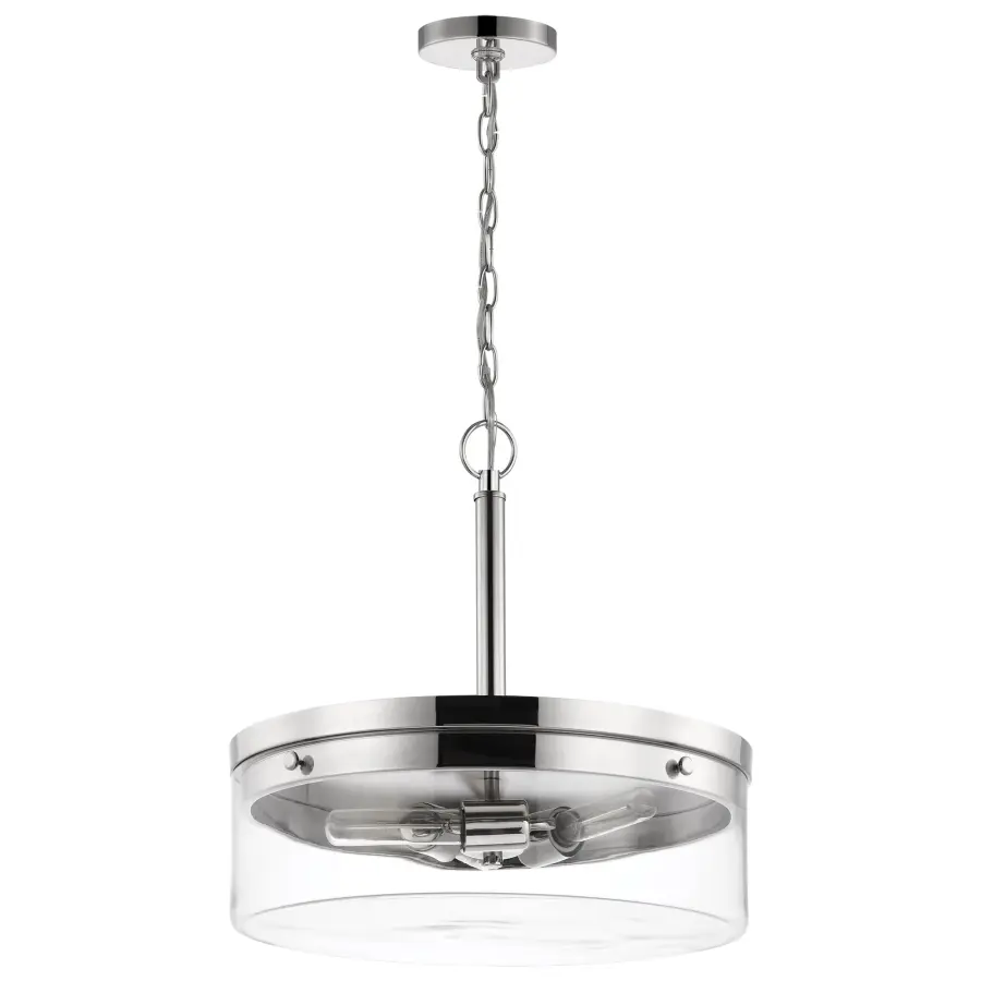 Intersection 3-Light Pendant in Polished Nickel with Clear Glass - Image 1