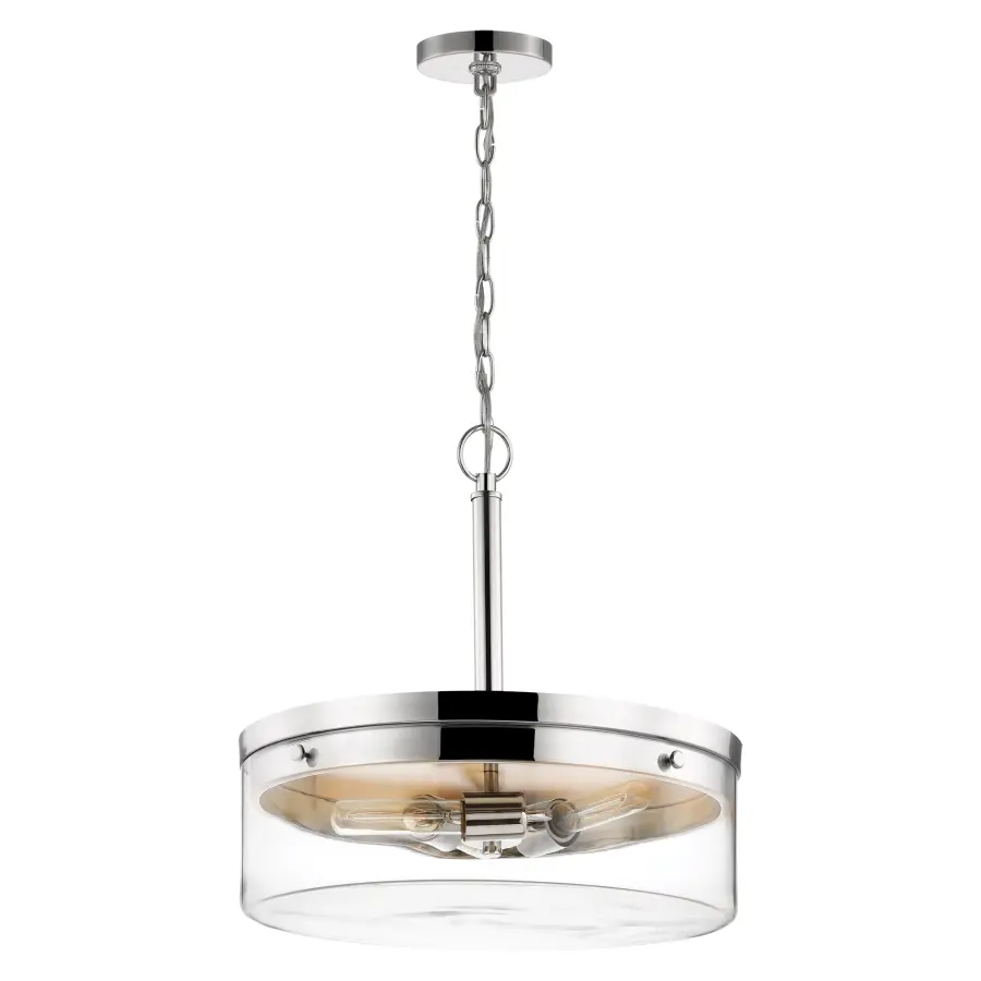 Intersection 3-Light Pendant in Polished Nickel with Clear Glass - Image 2