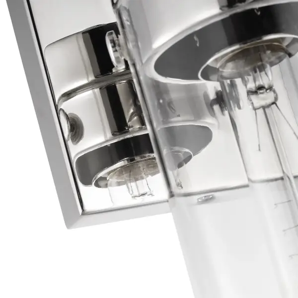 Intersection 1-Light Vanity Sconce in Polished Nickel with Clear Glass - Image 4