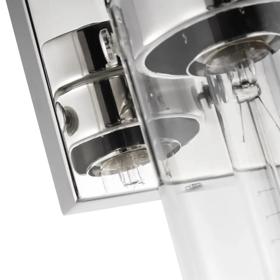 Intersection 1-Light Vanity Sconce in Polished Nickel with Clear Glass - Image 4