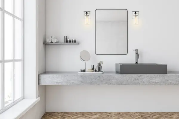 Intersection 1-Light Vanity Sconce in Polished Nickel with Clear Glass - Image 5