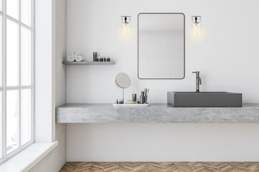 Intersection 1-Light Vanity Sconce in Polished Nickel with Clear Glass - Image 5