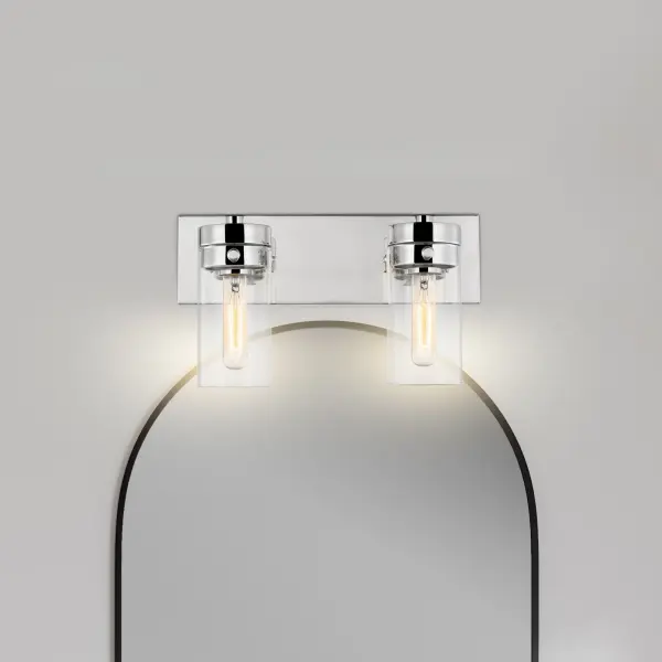 Intersection 2-Light Vanity in Polished Nickel with Clear Glass - Image 6