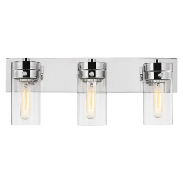 Intersection 3-Light Vanity in Polished Nickel with Clear Glass - Image 3