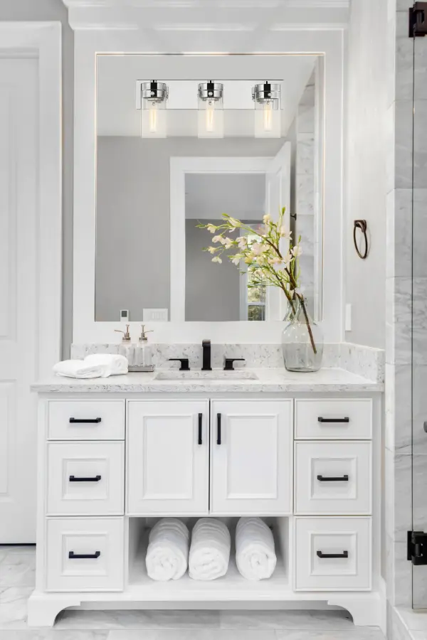 Intersection 3-Light Vanity in Polished Nickel with Clear Glass - Image 5