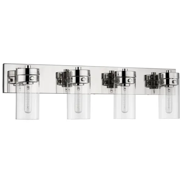 Intersection 4-Light Vanity in Polished Nickel with Clear Glass - Image 1
