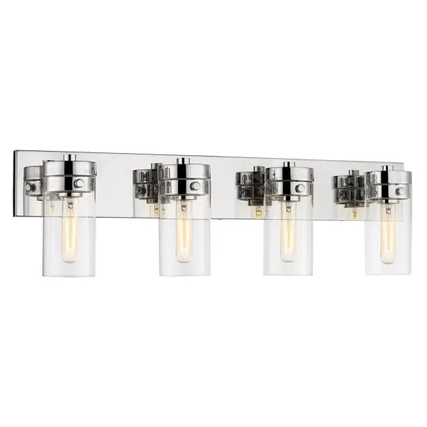 Intersection 4-Light Vanity in Polished Nickel with Clear Glass - Image 2