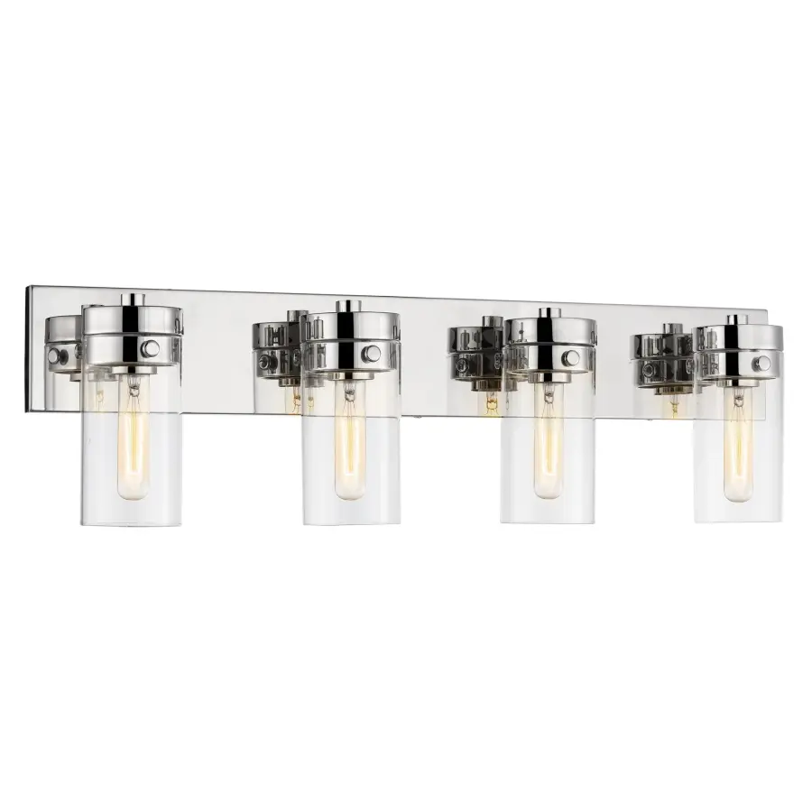Intersection 4-Light Vanity in Polished Nickel with Clear Glass - Image 2