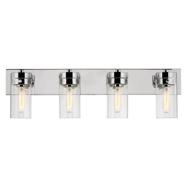 Intersection 4-Light Vanity in Polished Nickel with Clear Glass - Image 3