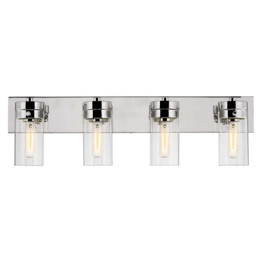 Intersection 4-Light Vanity in Polished Nickel with Clear Glass - Image 3