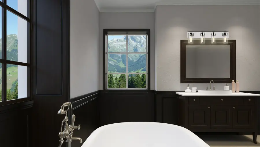 Intersection 4-Light Vanity in Polished Nickel with Clear Glass - Image 5