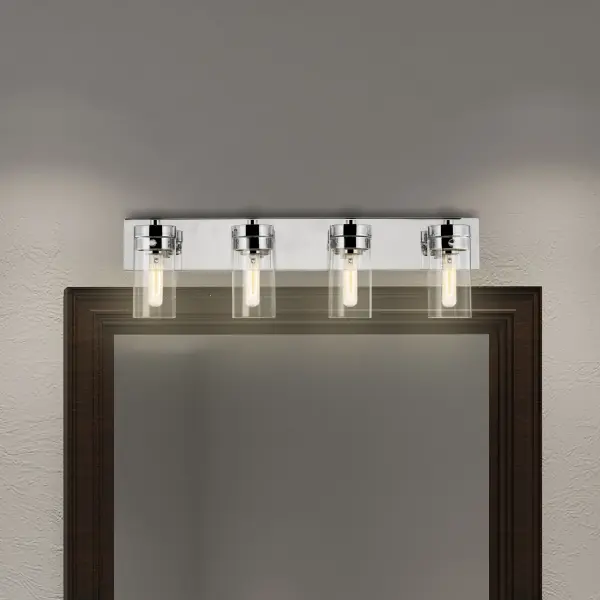 Intersection 4-Light Vanity in Polished Nickel with Clear Glass - Image 6