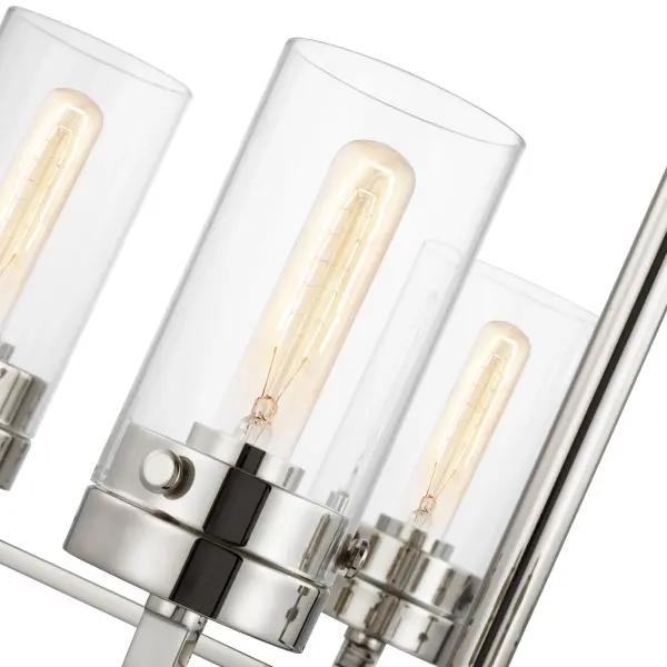 Intersection 5-Light Chandelier in Polished Nickel with Clear Glass - Image 4