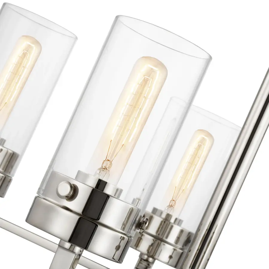 Intersection 5-Light Chandelier in Polished Nickel with Clear Glass - Image 4