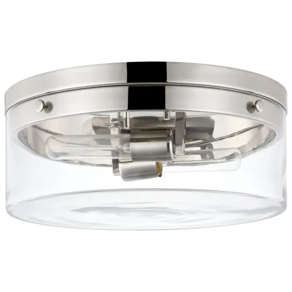 Intersection Small Flush Mount - Polished Nickel with Clear Glass - Image 1