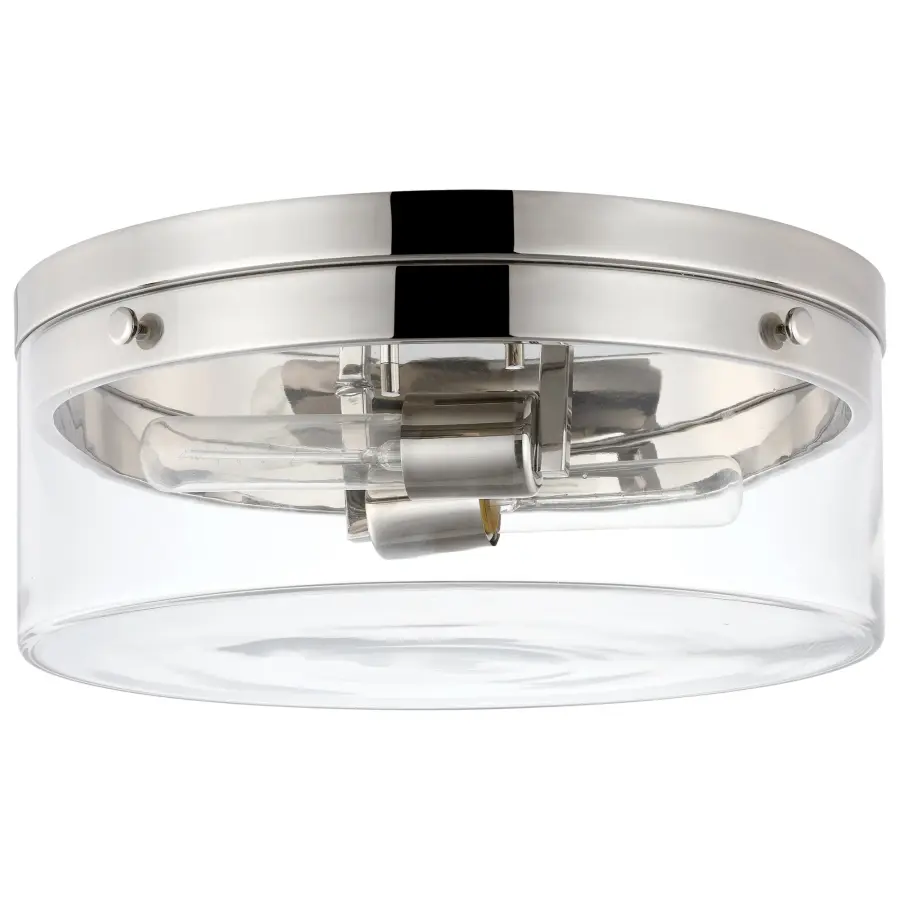 Intersection Small Flush Mount - Polished Nickel with Clear Glass - Image 1