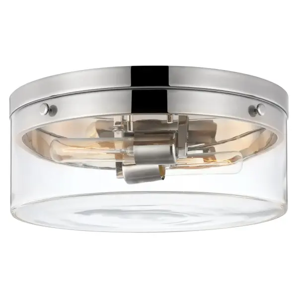 Intersection Small Flush Mount - Polished Nickel with Clear Glass - Image 2