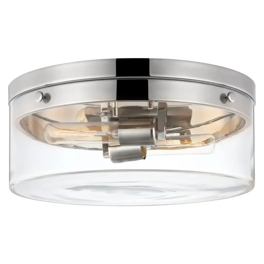 Intersection Small Flush Mount - Polished Nickel with Clear Glass - Image 2