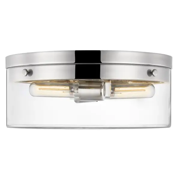 Intersection Small Flush Mount - Polished Nickel with Clear Glass - Image 3