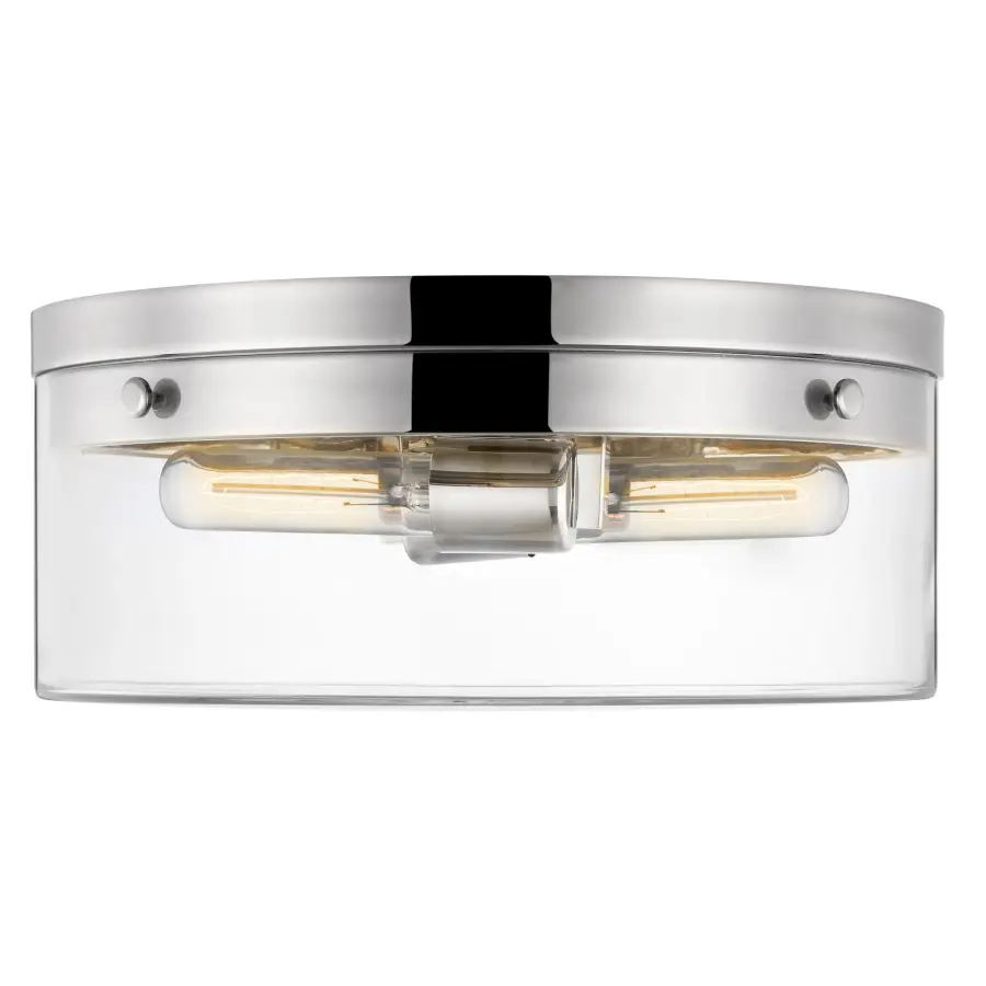 Intersection Small Flush Mount - Polished Nickel with Clear Glass - Image 3