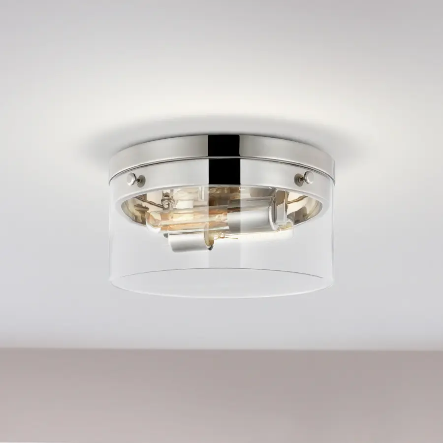 Intersection Small Flush Mount - Polished Nickel with Clear Glass - Image 5