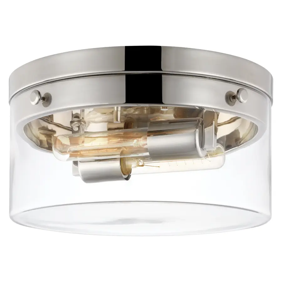 Intersection Medium Flush Mount - Polished Nickel with Clear Glass - Image 2