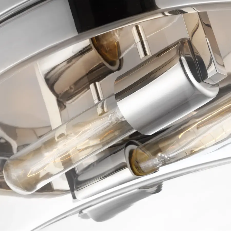 Intersection Medium Flush Mount - Polished Nickel with Clear Glass - Image 3