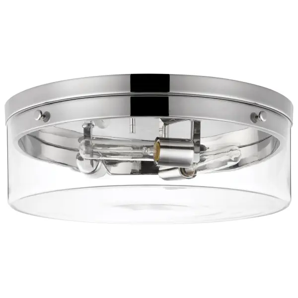 Intersection Large Flush Mount - Polished Nickel with Clear Glass - Image 1