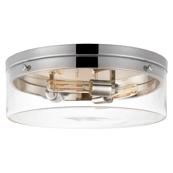 Intersection Large Flush Mount - Polished Nickel with Clear Glass - Image 2