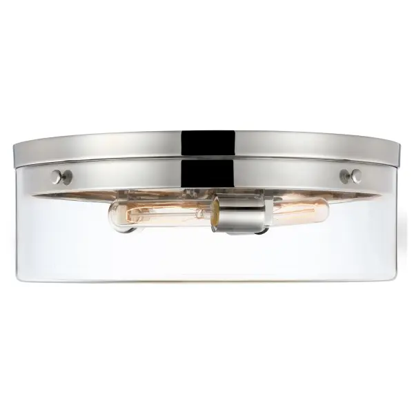 Intersection Large Flush Mount - Polished Nickel with Clear Glass - Image 3