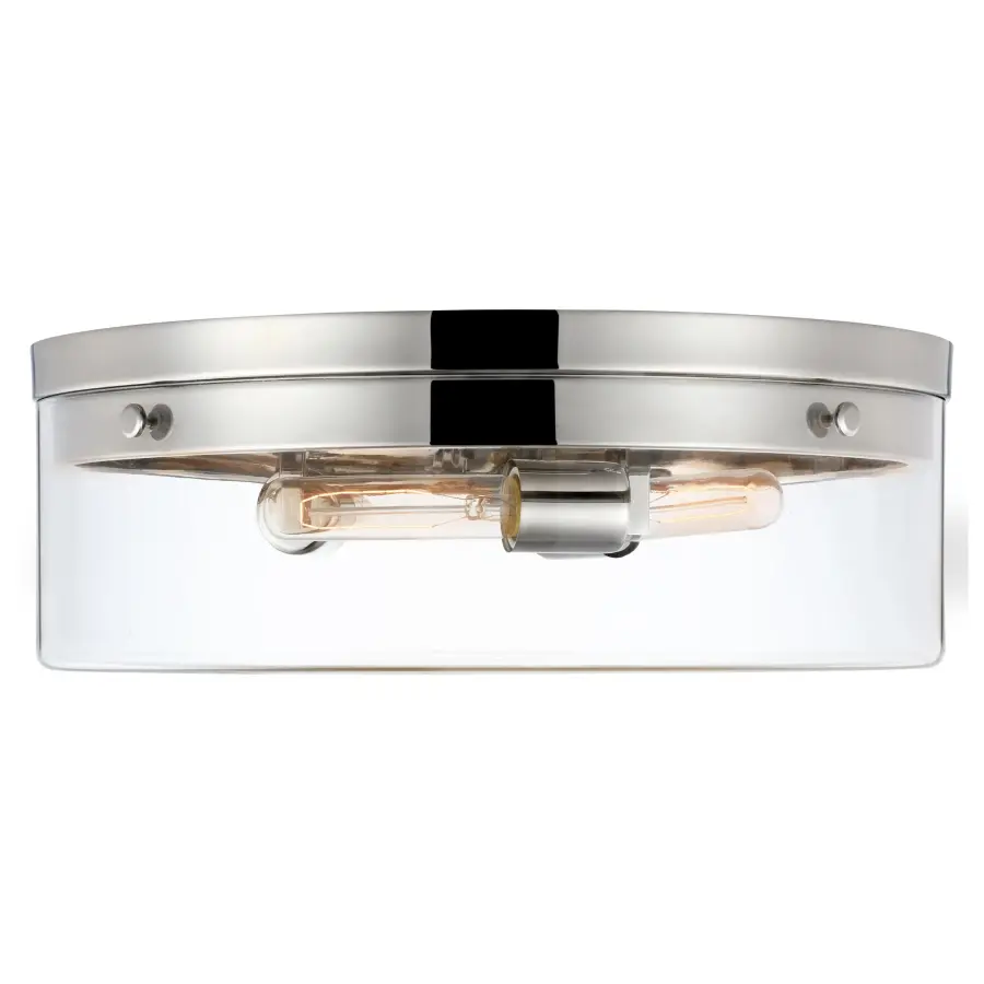 Intersection Large Flush Mount - Polished Nickel with Clear Glass - Image 3