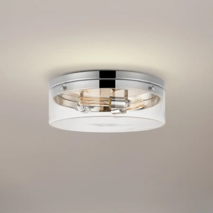 Intersection Large Flush Mount - Polished Nickel with Clear Glass - Image 5