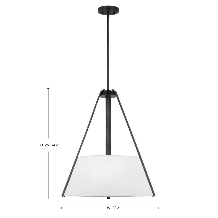 Brewster 3-Light Pendant with Faux Leather Straps - Image 8