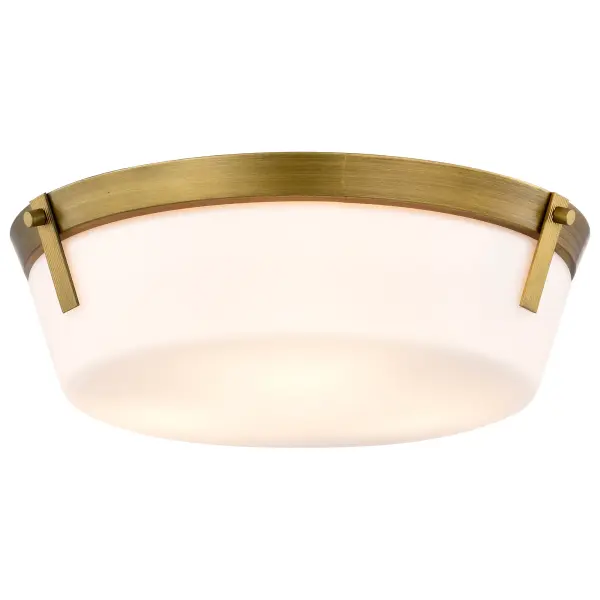 Rowen 3-Light Flush Mount in Natural Brass with Etched White Glass - Image 2