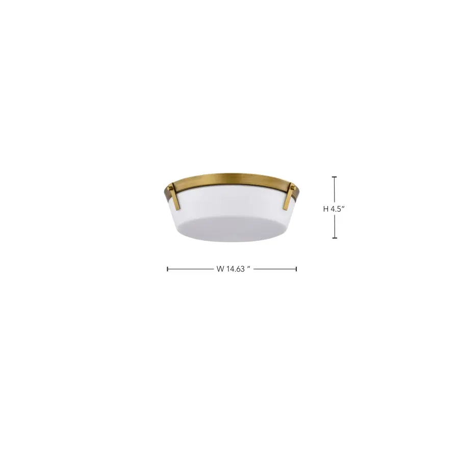 Rowen 3-Light Flush Mount in Natural Brass with Etched White Glass - Image 13