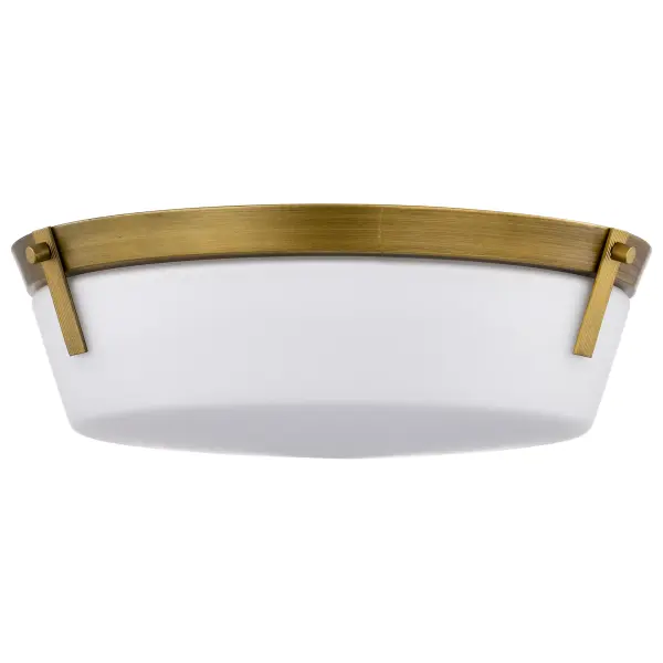 Rowen 3-Light Flush Mount in Natural Brass with Etched White Glass - Image 3