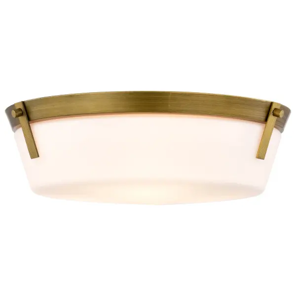 Rowen 3-Light Flush Mount in Natural Brass with Etched White Glass - Image 4