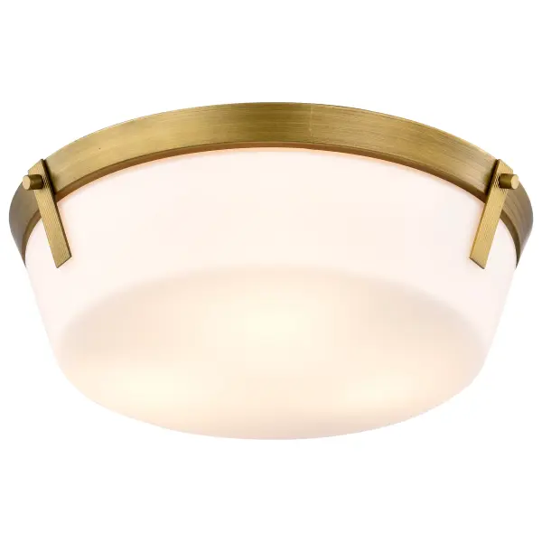 Rowen 3-Light Flush Mount in Natural Brass with Etched White Glass - Image 6
