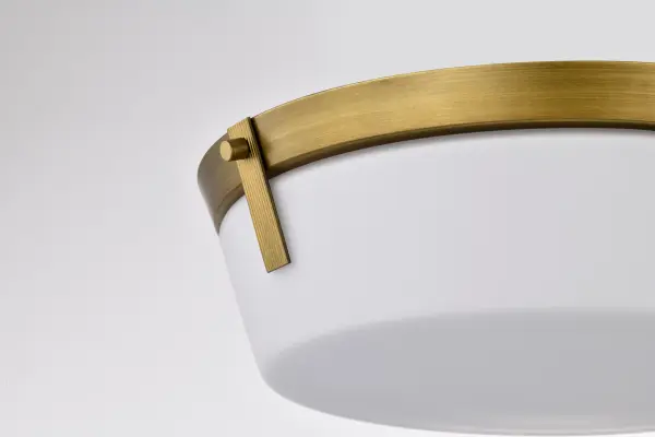 Rowen 3-Light Flush Mount in Natural Brass with Etched White Glass - Image 7