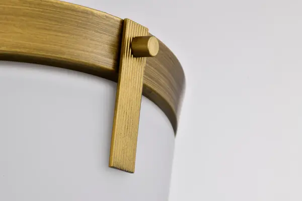 Rowen 3-Light Flush Mount in Natural Brass with Etched White Glass - Image 8