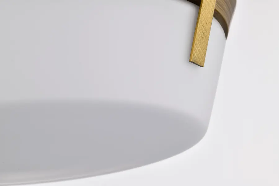 Rowen 3-Light Flush Mount in Natural Brass with Etched White Glass - Image 10
