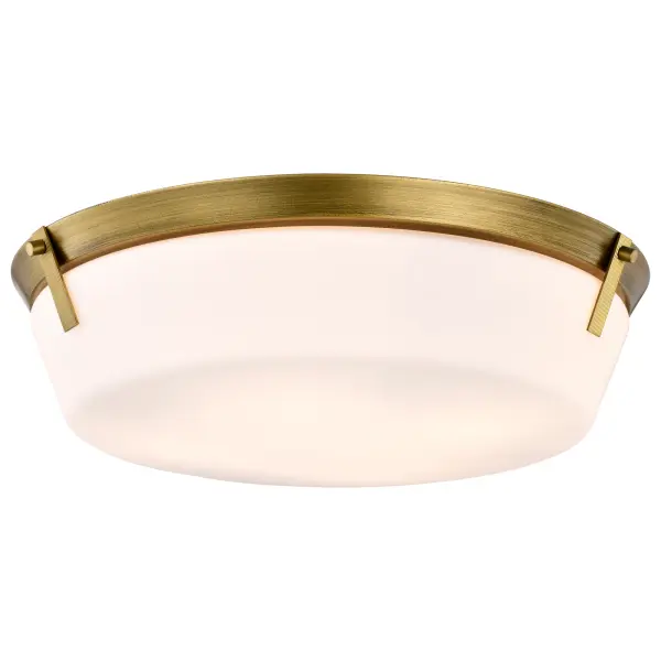Rowen 4-Light Flush Mount in Natural Brass with Etched White Glass - Image 2