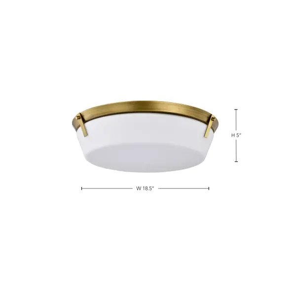 Rowen 4-Light Flush Mount in Natural Brass with Etched White Glass - Image 14