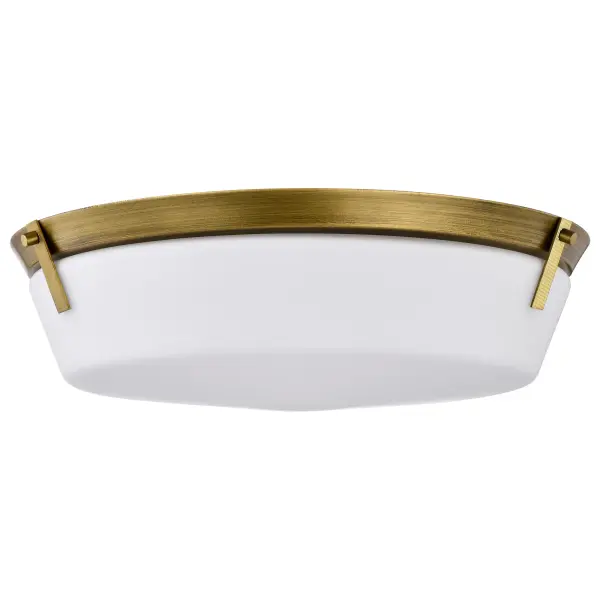 Rowen 4-Light Flush Mount in Natural Brass with Etched White Glass - Image 3