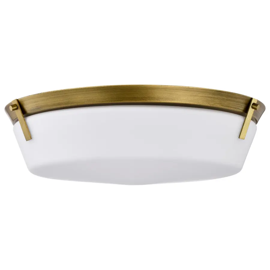 Rowen 4-Light Flush Mount in Natural Brass with Etched White Glass - Image 3