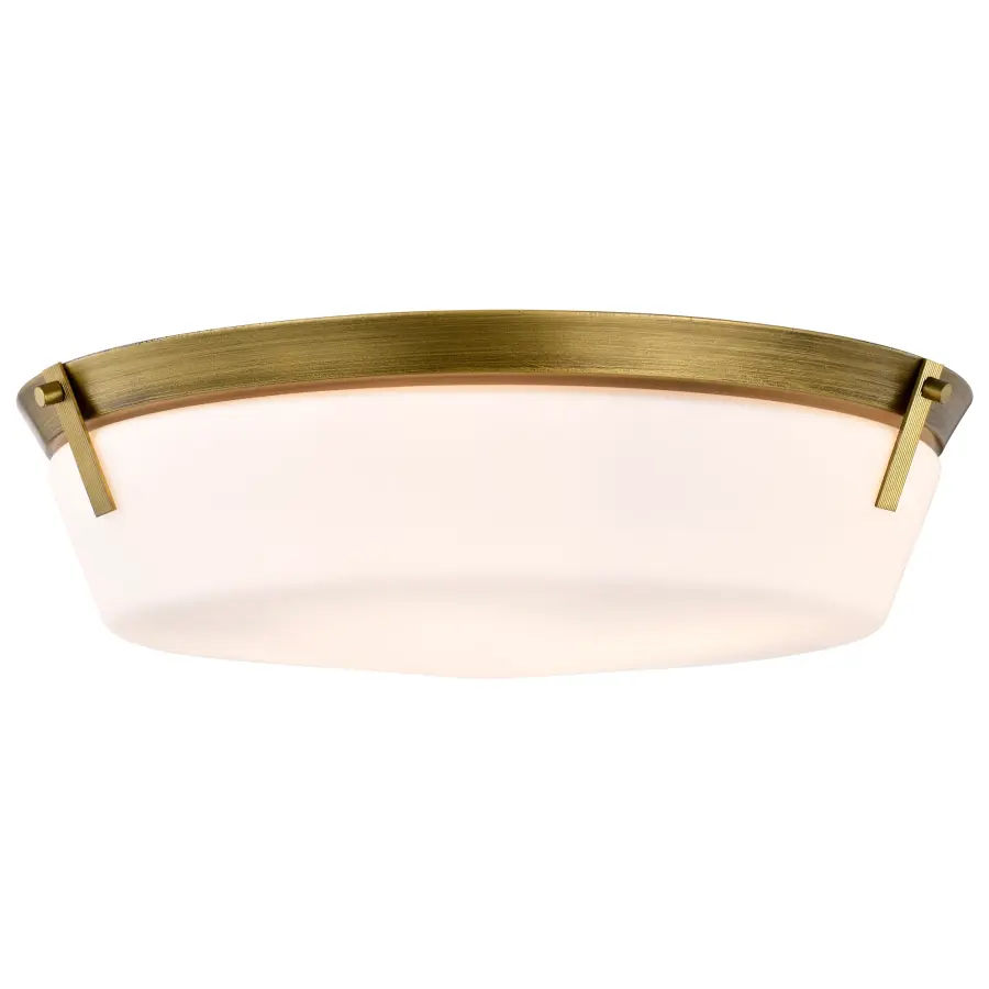 Rowen 4-Light Flush Mount in Natural Brass with Etched White Glass - Image 4