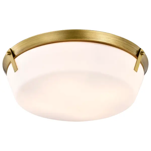 Rowen 4-Light Flush Mount in Natural Brass with Etched White Glass - Image 5